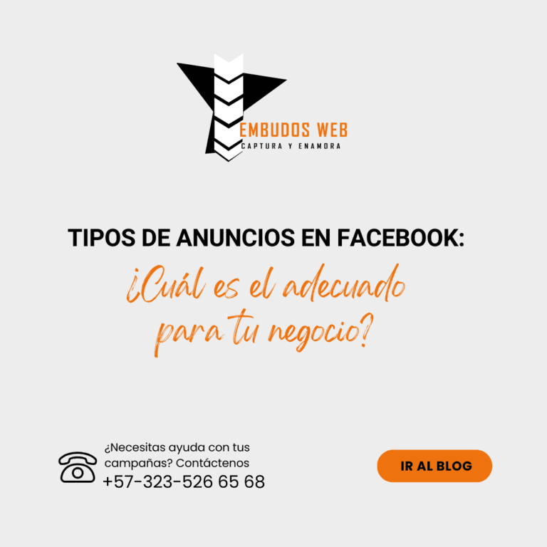 Tipos de anuncios en Facebook ¿Cuál es el adecuado para tu negocio