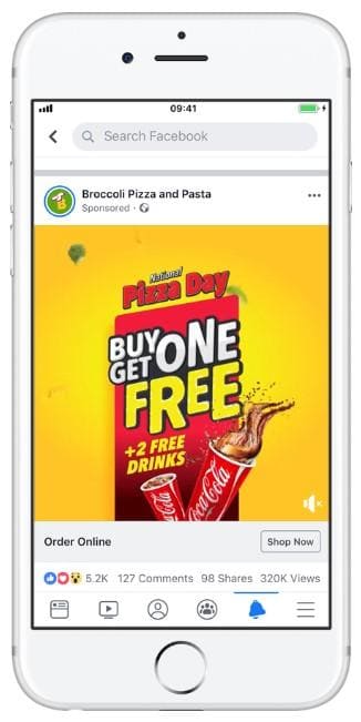 tipos de anuncios rentables - facebook ads example